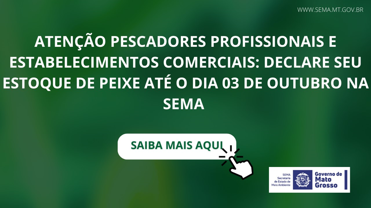 DEFESO DA PIRACEMA: DECLARAÇÃO DE ESTOQUE PARA ESTABELECIMENTOS COMERCIAIS E PESCADORES PROFISSIONAIS